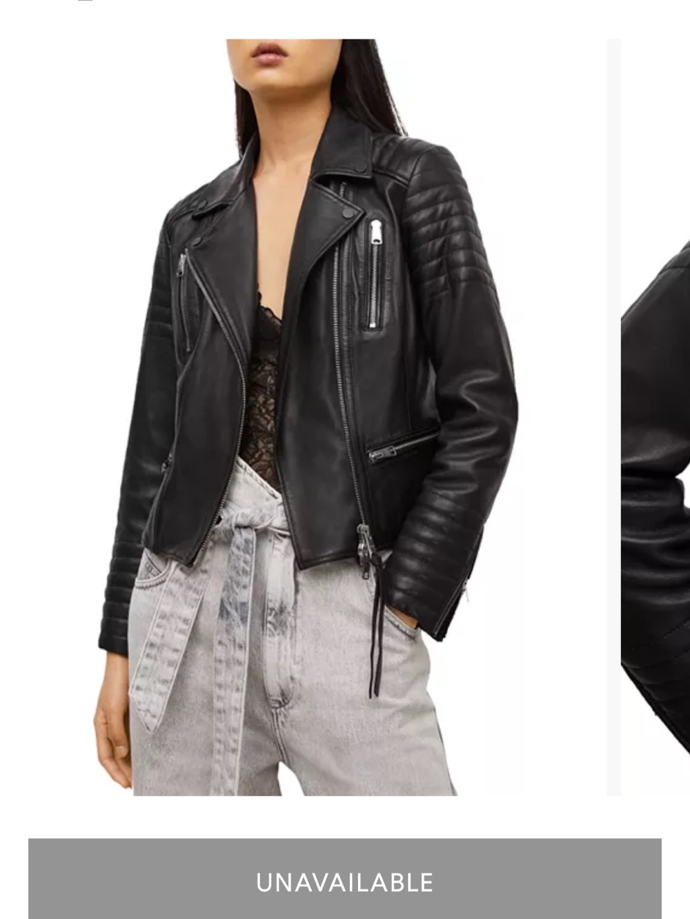 AllSaints Black Quilted Leather Moto Jacket - Women's